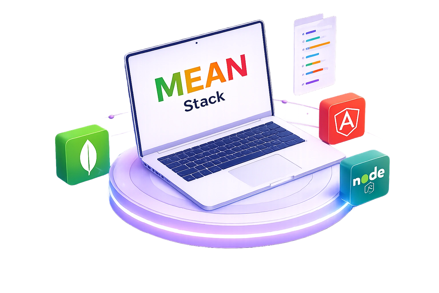 MEAN Stack laptop illustration