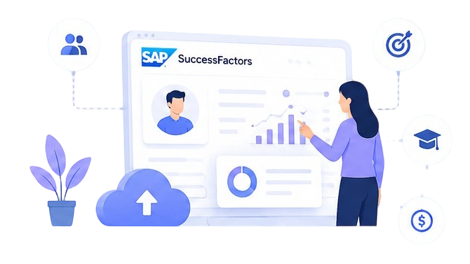 SAP SuccessFactors HR dashboard illustration